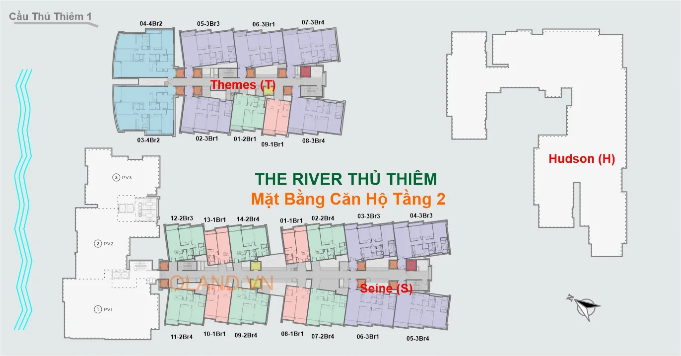 layout mặt bằng căn hộ tầng 2 the river thủ thiêm