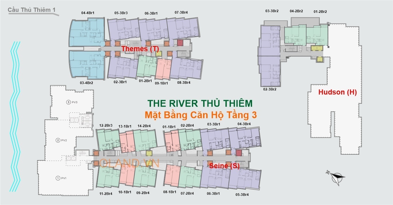 layout mặt bằng căn hộ tầng 3 the river thủ thiêm